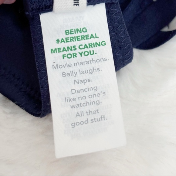 Aerie Show Off Plunge Bra 34B Unlined Lace Navy Blue NEW NWT - Picture 6 of 9